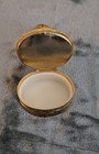 Vintage Micro Mosaic Mini Trinket Pill Ring Box Floral Gold Tone Boho Art Mc