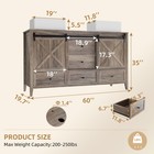 60  Bathroom Vanity Double Sink Ceramic Freestanding Cabinet Grey Wood Grain