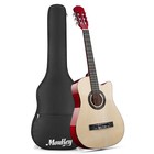 Moukey 38  Acoustic Guitar Bundle Basswood Dreadnought   Strap Gig Bag Natural