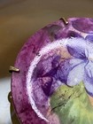 Antique Victorian Violet Floral Hand-painted Porcelain C-clasp Brooch 1 5   