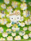 Vintage Rare Hello Kitty Sanrio Hippie Green Flower Bag With Zipper Excellent