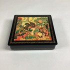 Fedoskino Russian Papier Mache Lacquered - Heroic Outpost Hinged Box - 7   d