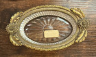 Vintage Matson Hollywood Regency Ornate Gold   Glass Soap trinket Dish