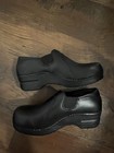 Dansko Xp Tatum Black Leather Clogs Slip Resistant Nurse Women 37 Us 6 5 To 8
