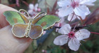 Norwegian Enamel Butterfly Brooch Vintage Sterling Silver Hroar Prydz Of Norway