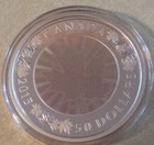 Canada  2015 Lustrous Maple Leaves  50 Silver Coin  nov22-57 
