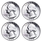  1 Face - 90  Silver Washington Quarters Bu