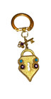 Vintage Rare Florenza Signed Heart   Key Lock Keychain