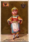 N a  Moses Boots   Shoes Austria Girl In Costume Victorian Trade Card
