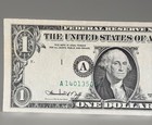 Major Misaligned Error  1 One Dollar Bill 1974 Us Federal Reserve Note