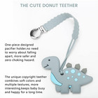 Baby Dinosaur Teether With Clip - Silicone Teething Toys For Boys   Girls