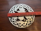 Vintage Italy Taunton Silver Plate Medallion Grapevine Footed Pot Holder Trivet