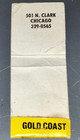 Gold Coast Chicago Gay Leather Bar Matchbook Cover C1970s Male Pinup