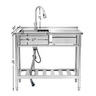 47  Free Standing Commercial Stainless Steel Kitchen Utility Sink With A Drawer