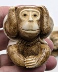 Wise Monkeys Hear No Evil See No Evil And Speak No Evil Resin 1 75  Tall 3pc Set