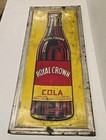 Vintage 1941 Nehi Royal Crown Cola 36  Advertising Embossed Vertical Bottle Sign