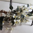 Lot Of Large Faux Flower Stems Sculpted Gray White Blooms 30  Floral Decor Silks