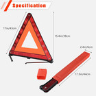 3 Pack Reflective Warning Triangles  Foldable Roadside Emergency Safety Kit