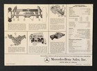 1961 Mercedes-benz 220s Se Brochure Sheet Lot Of 2 Photo Art Specifications Vtg