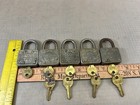 Lot Of 5 Vintage Master  77 Padlocks Locks Lion Face With Key Old Used Usa Nice