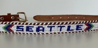 Belt Vintage Leather Seattle Beaded Size 32 1970 s Boho Native American Laced