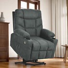 Heated Massage Electric Recliner Chair Power Lift Sofa W  Cup Holder For Elderly