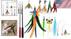 2pcs Ultra-long Cat Teaser 50  38   9pcs Da Bird Feather Refills  Fishing Pole