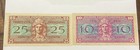 Military Payment Certificate Series 521 25   10 Cents Lot Of 2 Uncirculated