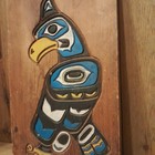 Northwest Pacific Coast First Nations Carved Eagle Wooden Panel 17 5  X 11 