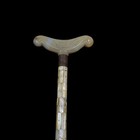 Vintage Indo-persian Or Ottoman Mother-of-pearl Carnelian Agate Sufi Crutch 