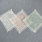 Set Of 3 Vtg Lace Trim Botanical Floral Handkerchiefs Pastel Mix 10x10