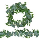 2 Pack Artificial Eucalyptus Garland Each 6 5 Ft Faux Greenery Garland Green-2