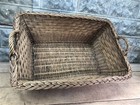 Rectangular Wicker Basket  Vintage German Woven Basket  Storage Organizer C28 