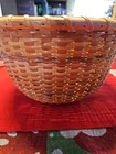 Vintage Nantucket Notched Handled Basket     11  Tall 9 5  Diameter 