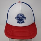 Pabst Blue Ribbon Beer Snapback Trucker Cap Multicolor Os Adjustable Mesh Back