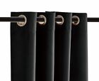 Blackout Room Divider Curtain Panel Privacy Screen Thermal Insulated Black Color