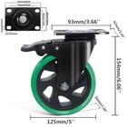 5 Inch Caster Wheels  Set Of 4 Heavy Duty Swivel Plate Casters With Brake  Si   