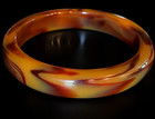 Vtg Marbled Early Plastic Bangle Bracelet Orange Amber Red Green Tortoise Swirl