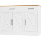 Storage Sideboard Cabinet Buffet W  Drawers Adjustable Shelves Multi-functional
