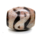 Tibetan Rainbow And Double Tiger Tooth Special Totem Cinnabar Dzi Bead Amulet