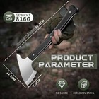 Full Tang Survival Camping Axe With Wood Ergonomic Handle And Nylon Sheath Sheat