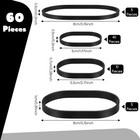 60 Pieces Rubber Bands Black Thick Ranger Heavy Duty Rubber Bands Assorted Sizes