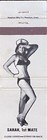 Poop Deck Girl In Bikini Galveston Texas Vintage Matchcover B-4107