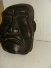 Large Heavy Hand Carved  Thick African Statue Head