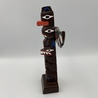 Wooden Ketchikan Eagle Totem Pole Hand Carved   Painted Made In Alaska 8 75   