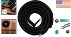 25 Feet Universal Telephone Cord     Black Coiled Phone Cable For Landlines