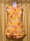 Red Robin Vintage 1960s Mod Floral 2pc Set Beach Swim Summer Playsuit