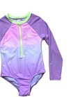 Justice  Girls Swimming Suit  Rash Guard  Purple  Upf 50 Size L  12 14        
