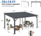 Domi 10x14ft Lean To Gazebo  Wall Mounted Gazebo W sloping Roof drainage System