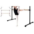 6ft Black Solid Wood Ballet Barre With Adjustable Range Of 6 7-46 Inches For